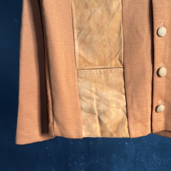 Vintage 70s Wool Suede Cardigan - Picture 4 of 10